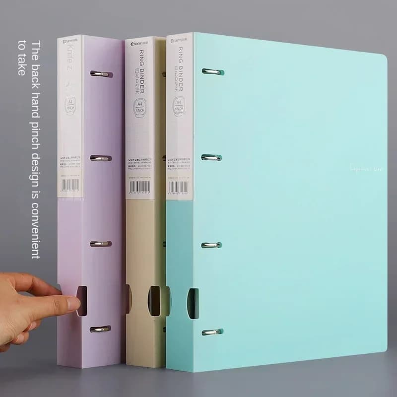 NUOVO Cartelletta Portadocumenti Portatile a 4 Fori Tipo D, in Plastica A4, Scatola Portadocumenti a Fogli Mobili, Borsa Portadocumenti, Scatola Portadocumenti per Studenti