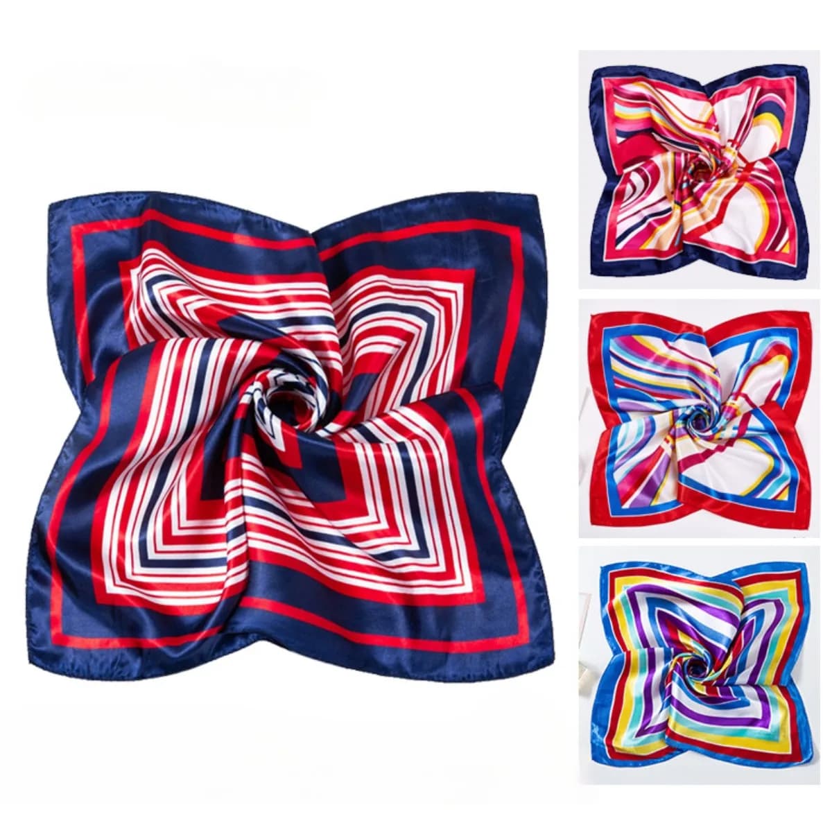 Sciarpe di seta quadrate 50 * 50 cm Sciarpa Moda donna Stampata Sciarpe per la testa del collo piccolo per le donne Accessori decorativi per signora da ufficio