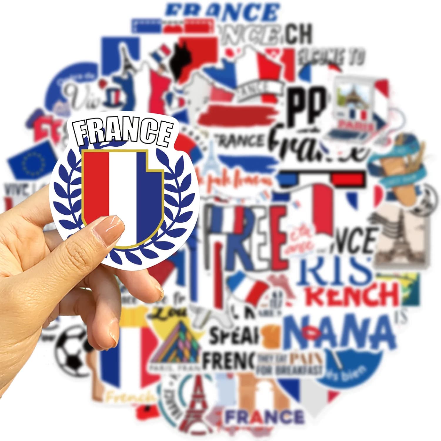 50Pcs Kawaii France Style PVC Sticker Aesthetic Decoration DIY Scrapbooking Sketchbook Colorful Stationery School Supplies