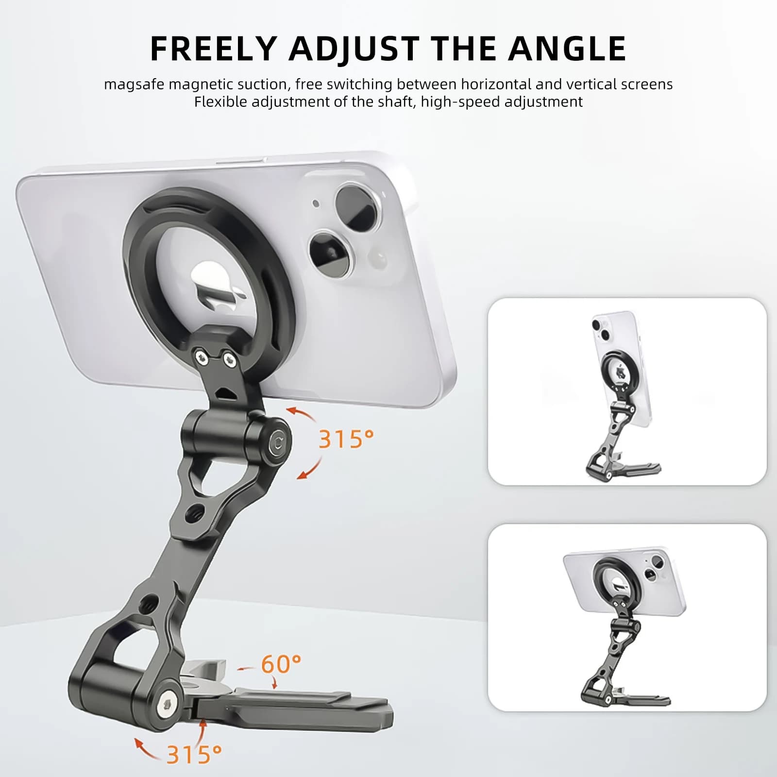 Supporto per telefono tascabile magnetico con Magsafe per iPhone Smartphone Android Mini telefono cellulare Supporto per treppiede Maniglia per selfie stick