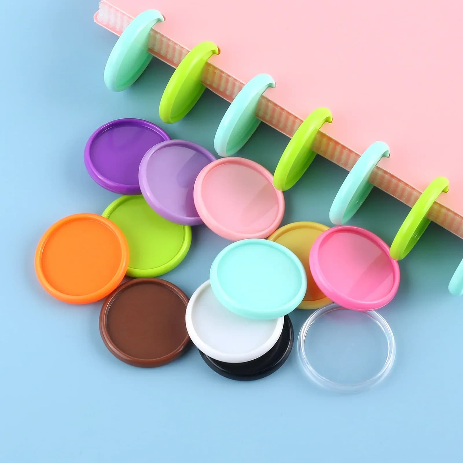 100 pz 35mm Raccoglitori A Disco Anello Fungo Foro Rilegatura Notebook Disco Anelli Raccoglitore Libro Rilegatura Forniture Disco Planner Raccoglitore ad anelli