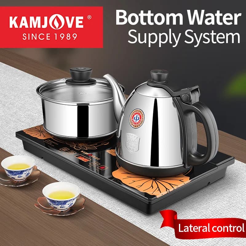 Bollitore Elettrico KAMJOVE per Infusione, con Funzione di Riempimento Automatico dell'Acqua e Sterilizzazione, Bollitore Elettrico Intelligente da 0,9L