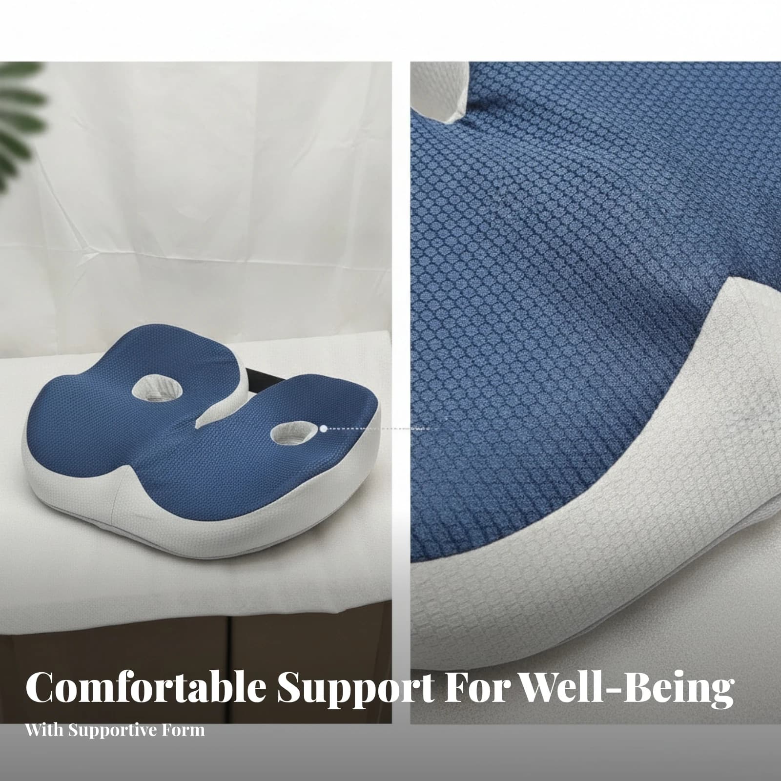 Split-Center Meditation Cushion Contoured Ergonomic Meditation Cushion Floor Seat Soft Textile Cover