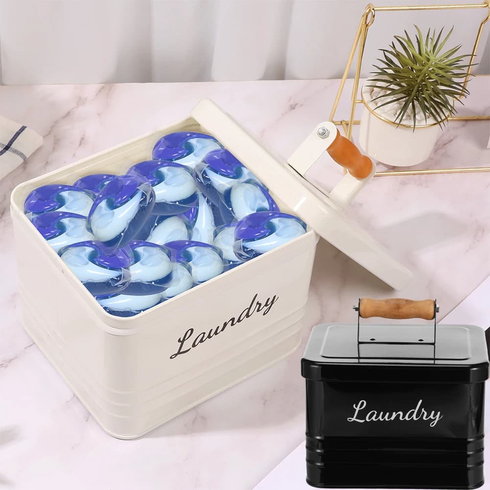 Poultry container for laundry Porta sheets for dryer with lid Metal washing Capsules for drying sheets Organizer for laundry