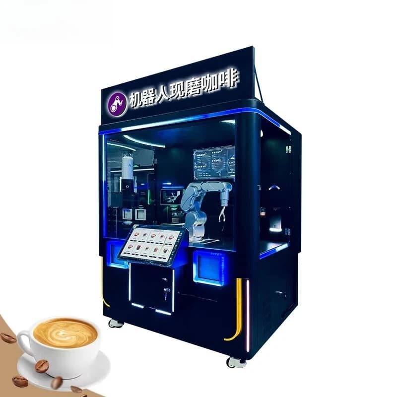 Custom Coffee Dispenser for Exterior, Functioning 24h, Coffee Machine Robotized for Commercial Use