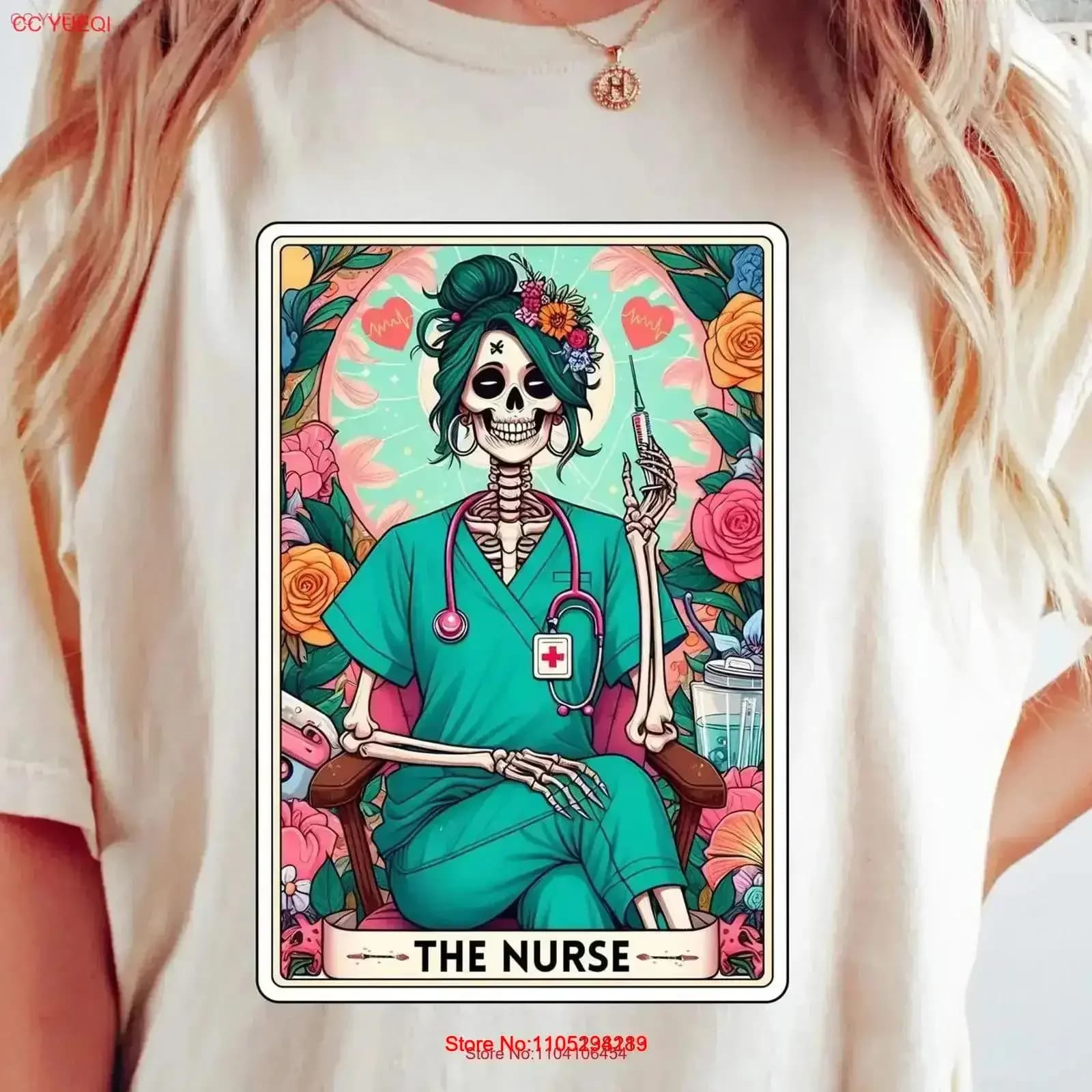 L'infermiera Tarocchi T Shirt Registrato SweaT Rn Stetoscopio Per Iniettore Mistico vintage Lavato Morbido Allungato streetwear