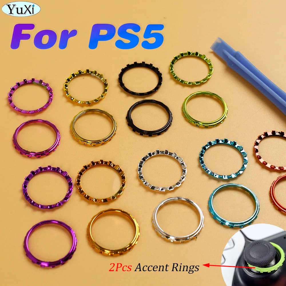 2 pz per PS5 cromatura Accent Rings Thumbstick Rocker Ring per PlayStation 5 Controller accessori di ricambio