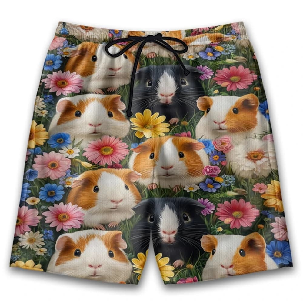2025 Pantaloncini unisex stampati in 3D per animali domestici divertenti con porcellino d'India Pantaloncini da spiaggia sportivi per animali hawaiani da uomo casual Pantaloni da notte per la casa