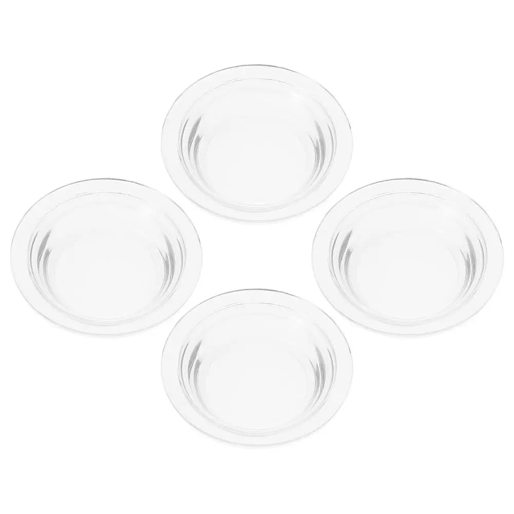 Set di 4 Piattini in Vetro Trasparente per Cera Profumata, Ricambi per Aromaterapia, Vassoio Scaldacera, Accessorio per Diffusore di Oli Essenziali