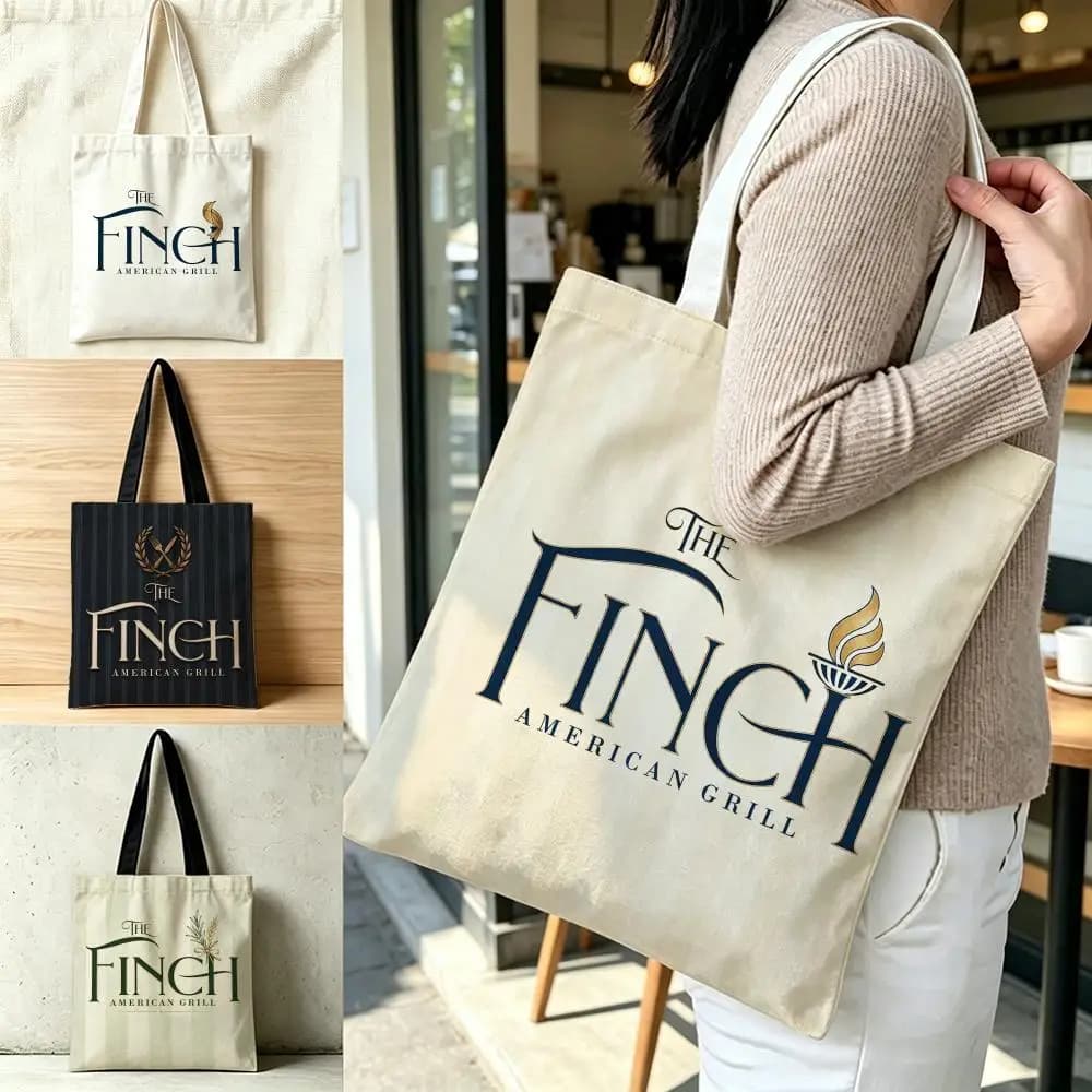 Brand Finch Storage Bags Polyester Canvas Foldable Tote Bag Lightweight Reusable Shopping Shoulder Bag