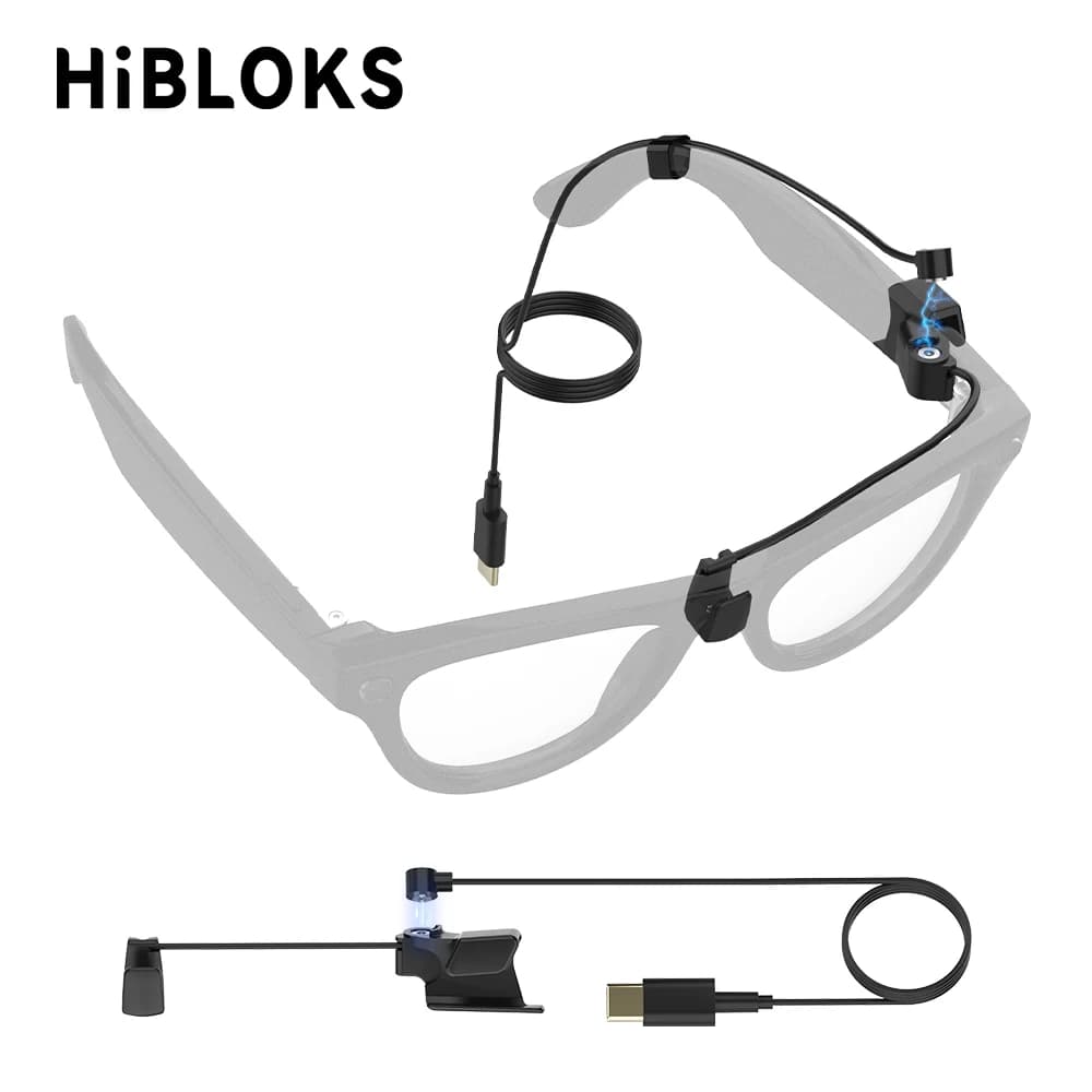 Hibloks Cavo di ricarica magnetico per Ray-Ban Meta Wayfarer Skyler Headliner (GEN1 GEN2) e Oakley HSTN Occhiali Occhiali Accessori