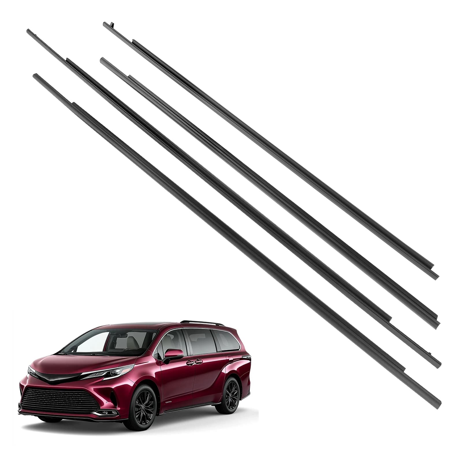 Guarnizione per modanatura porte e finestre 4 pezzi per Toyota Sienna 11-20 68210-08020