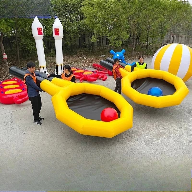 Funny 10-take-nine inflatable sports scene objects stable tennis rack dryland dragon boat training equipment for outdoor development