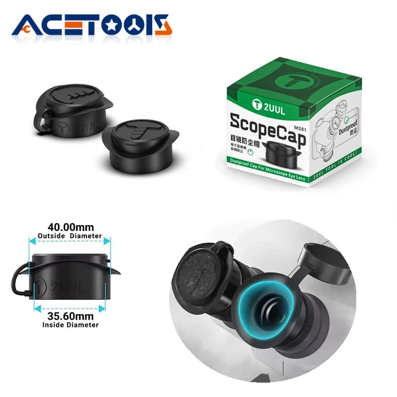 2UUL MS81 ScopeCap Tappo antipolvere Copertura per oculare in gomma morbida per microscopio stereo Strumento di copertura antipolvere protettiva per lenti oculari universali