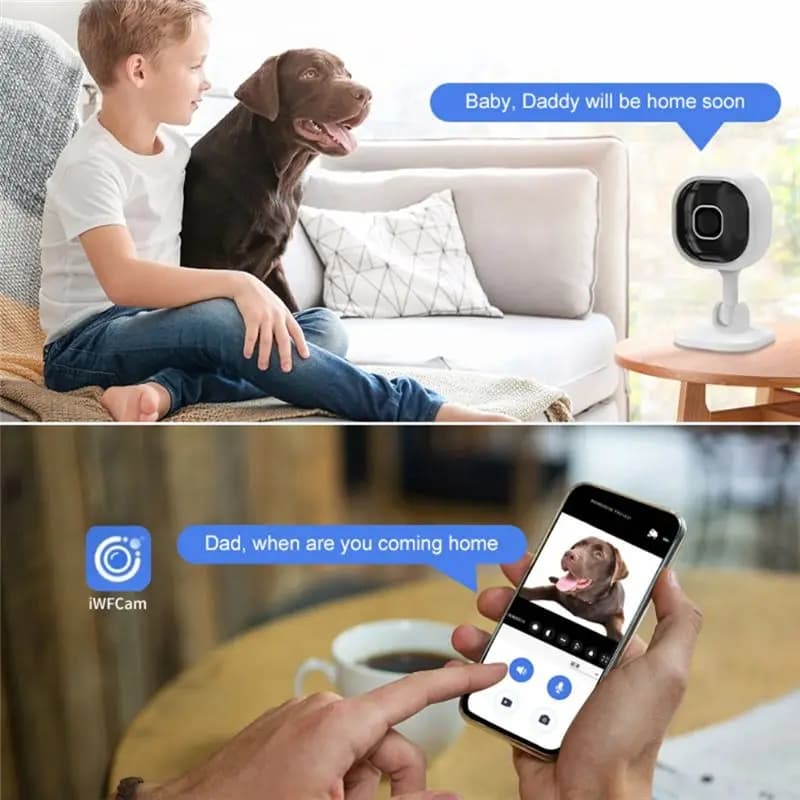 Telecamere di Sicurezza WiFi Lucky 1080P, Monitor per Bambini, Protezione Familiare, Telecamera Notturna a Infrarossi A3, Monitor Smart per Casa