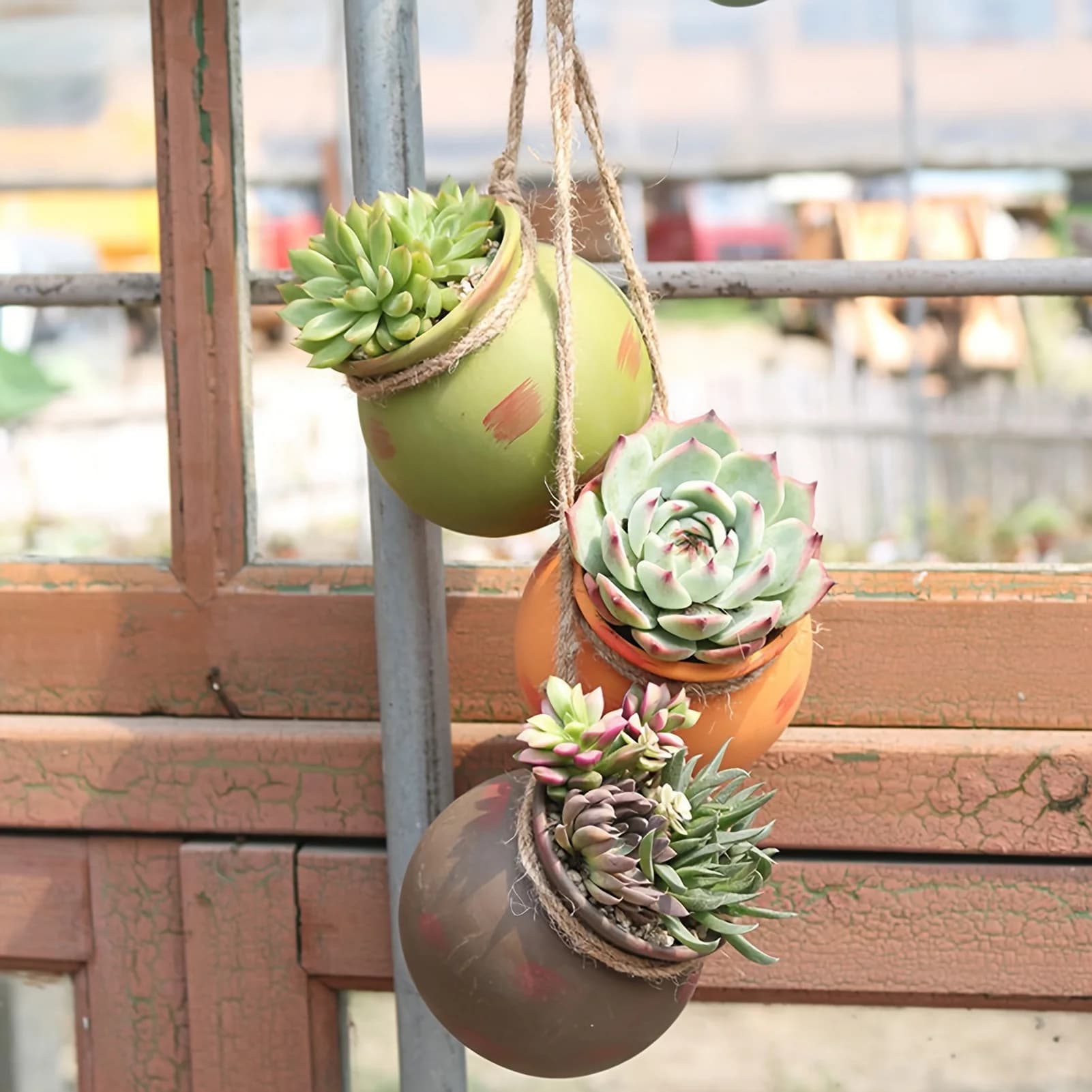 Fioriera sospesa per piante da interno Vaso da fiori sospeso creativo con corda di iuta per decorazioni per la casa per interni ed esterni Consegna locale