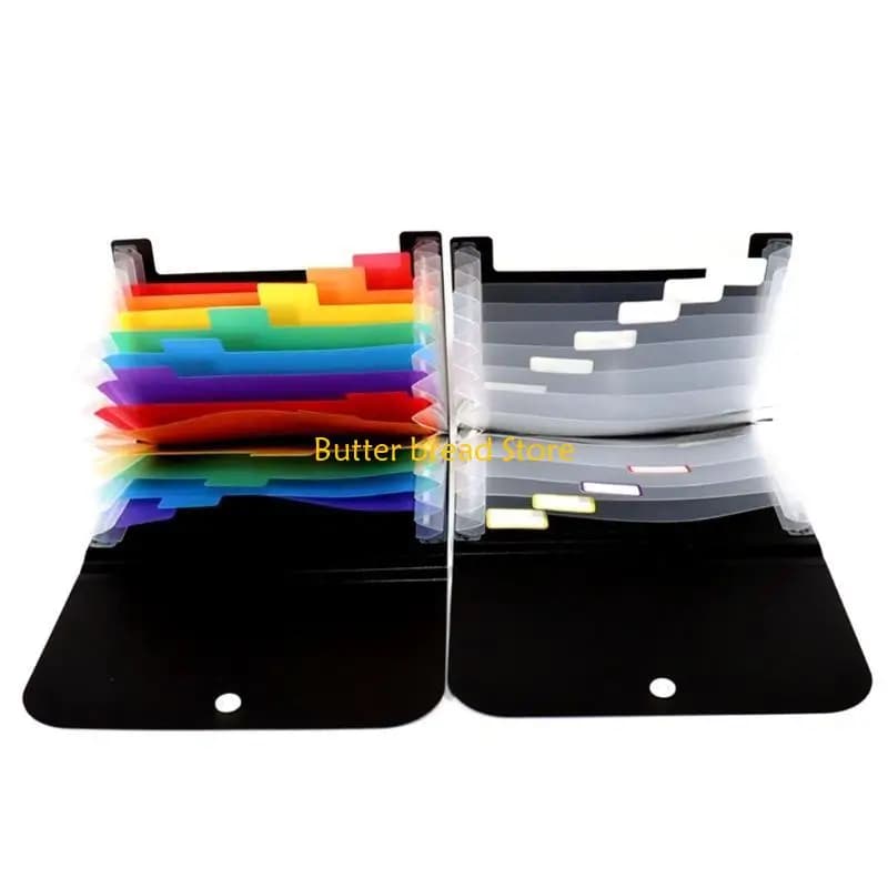 W89C Portable Receipt Folder Accordion Folder Size Expandable File Wallet for Ideal for School Student Office Business Sta