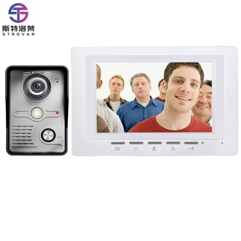 Videocitofono LCD TFT da 7 pollici con campanello citofono con kit 1 telecamera 1 monitor Visione notturna 25 tipi di anelli