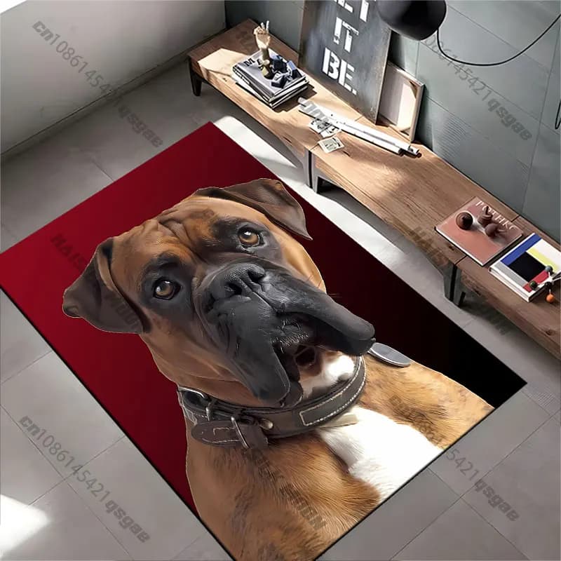 Dog wearing a leather collar carpet Yoga living room room decor children's crawling mat doormat area rug games mat