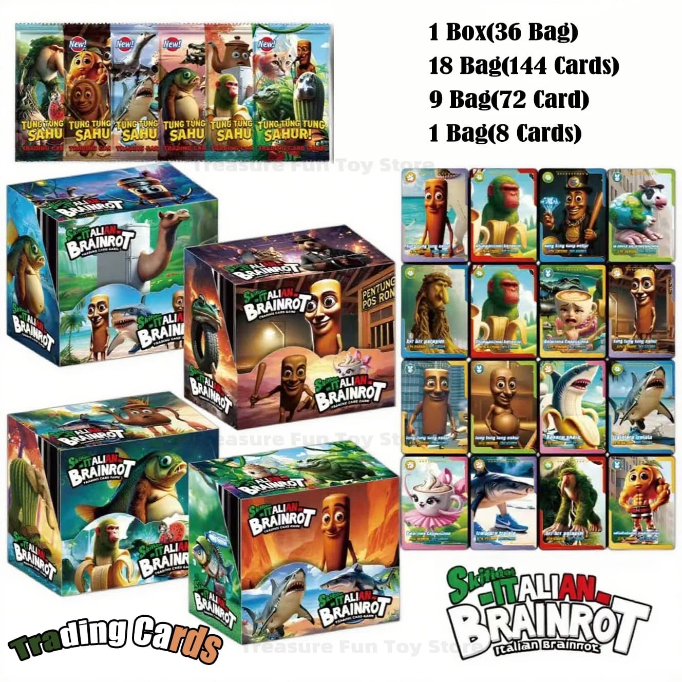 Carte collezionabili Brainrot italiano Tungtung Sahur Tralalero Tralala Gioco di carte da collezione Giocattolo Battle Carte Giocattoli per bambini Regalo