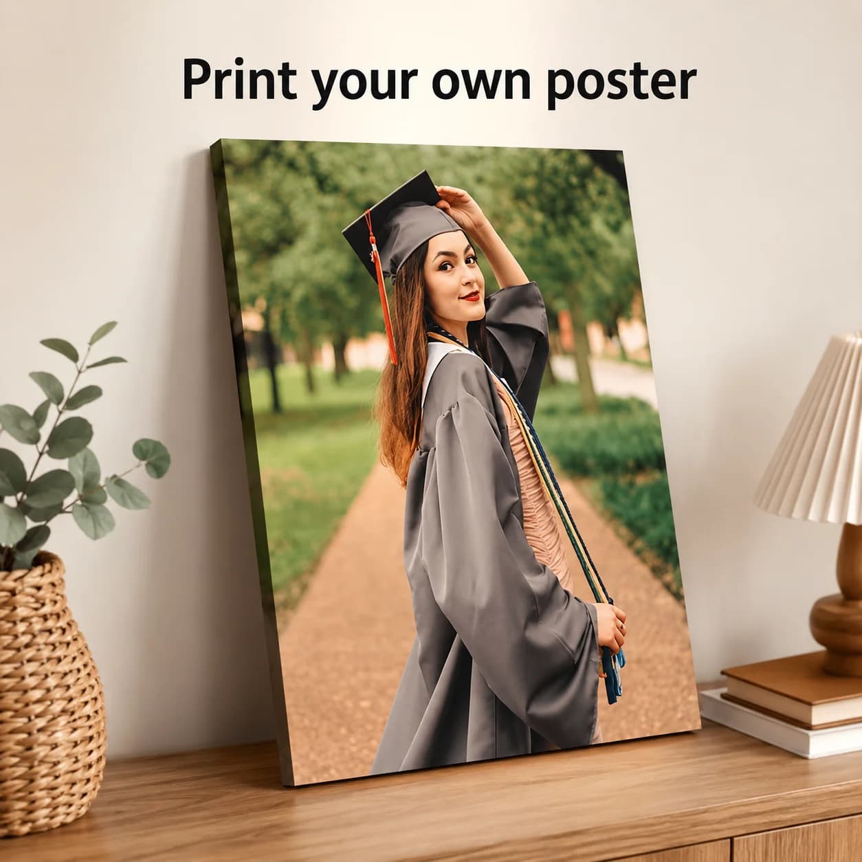 Personalized Canvas Photo Frame Custom Wall Art, UV Ink Print Picture, Wrapped Canvas Decor for Home Bedroom Living Room Office