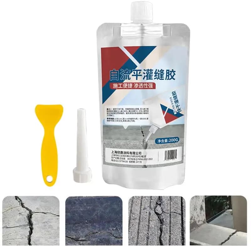 Riempitore di crepe per calcestruzzo 200g Colla per calcestruzzo Adesivo sigillante impermeabile resistente per la ristrutturazione del vialetto Riparazione della casa del patio
