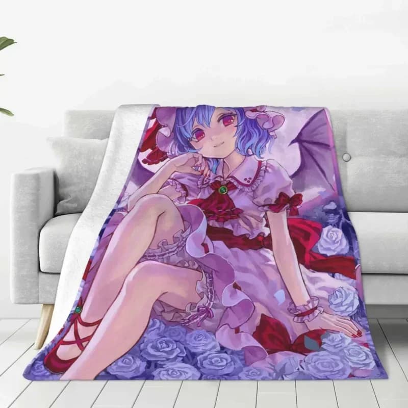 Remilia Scarlet Touhou Project coperta flanella coperte da tiro aria condizionata estiva copriletti portatili morbidi e caldi