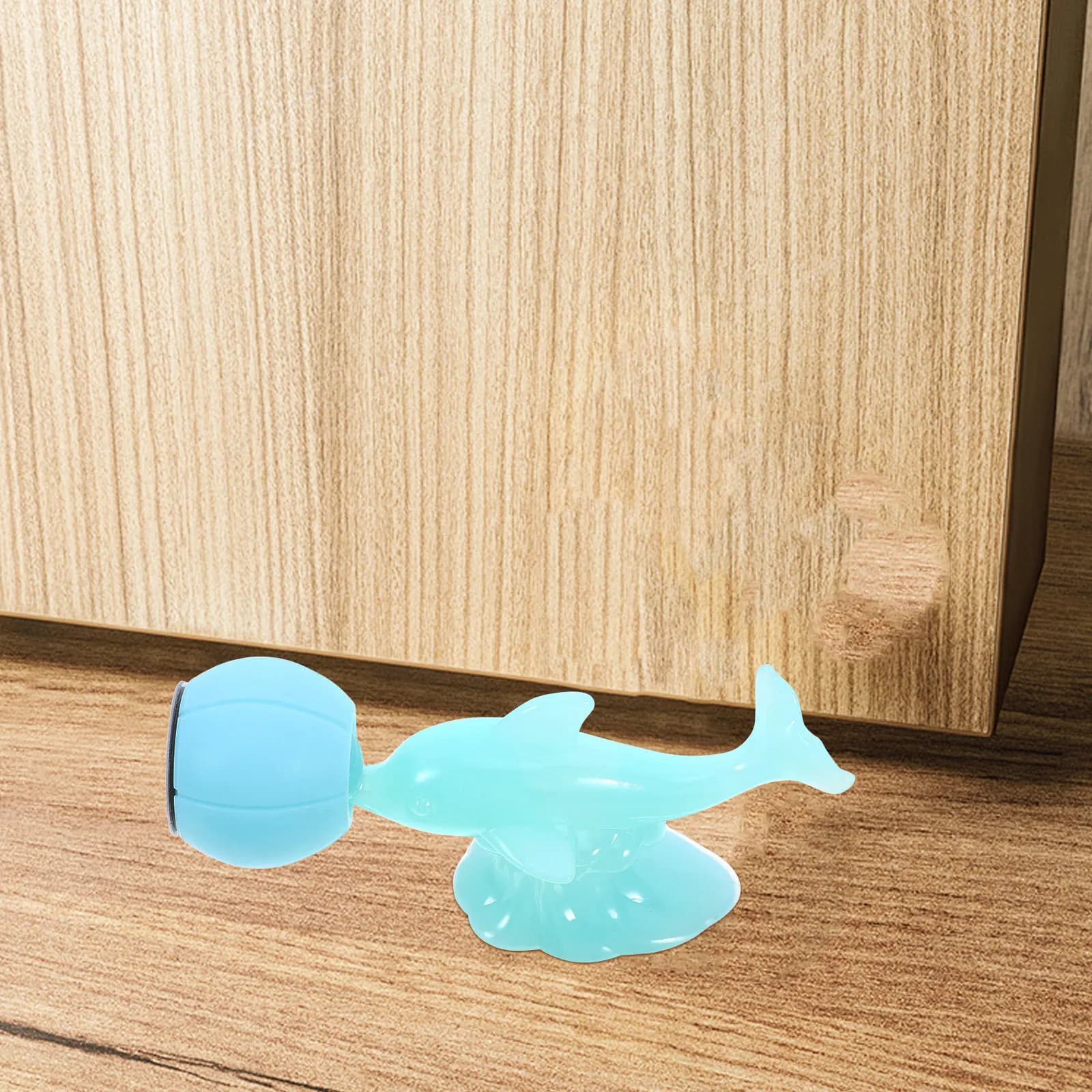 Set di 1 Fermaporta a Forma di Delfino, in Silicone Assorbente, Senza Foratura, per Uso Decorativo Interno in Camera da Letto