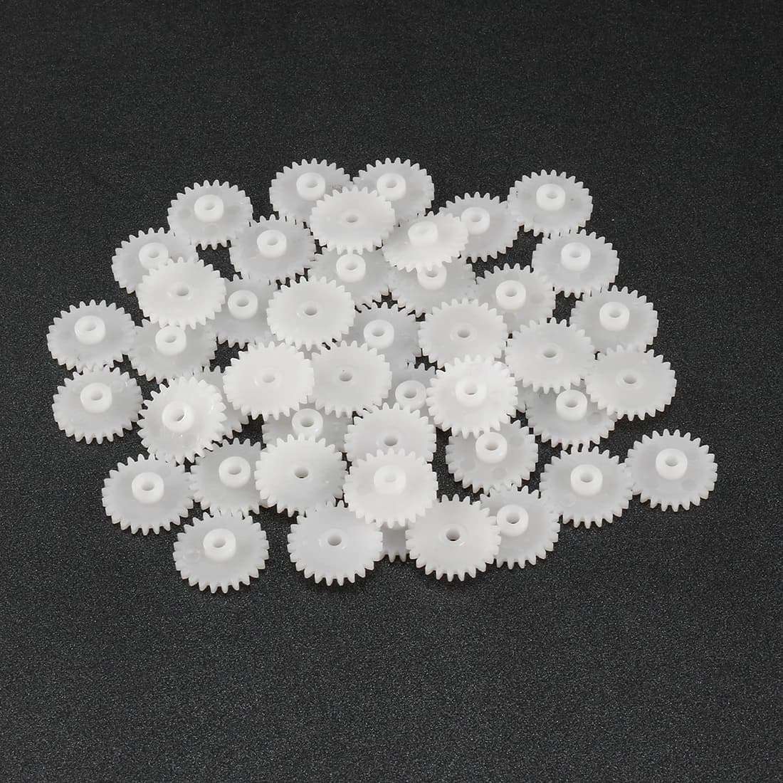 50 Pz 20/22/24/26/28 Denti 2mm Diametro del Foro Ingranaggio di Plastica 202A 222A 242A 262A 282A Ingranaggi Motore Accessori Giocattolo per Auto FAI DA TE Robot