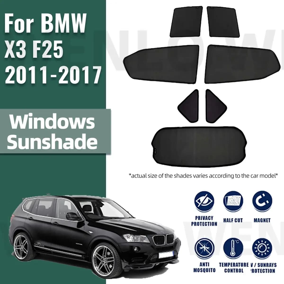 Per BMW X3 F25 2011-2017 parasole per auto scudo parabrezza anteriore tenda cieca lato posteriore finestra per bambini parasole visiera