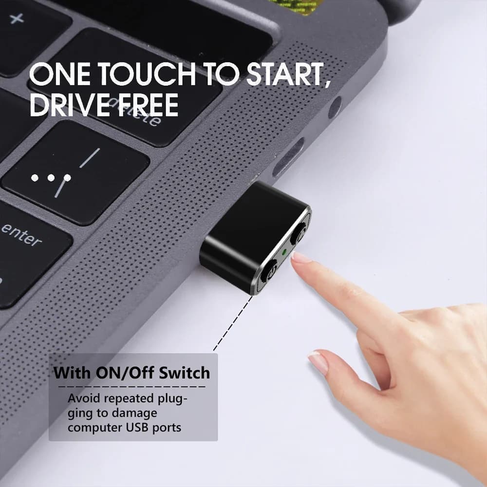 Mini mouse automatico USB Jiggler Cursor con movimento automatico non rilevabile Plug and Play con indicatore luminoso ON/OFF per desktop portatile