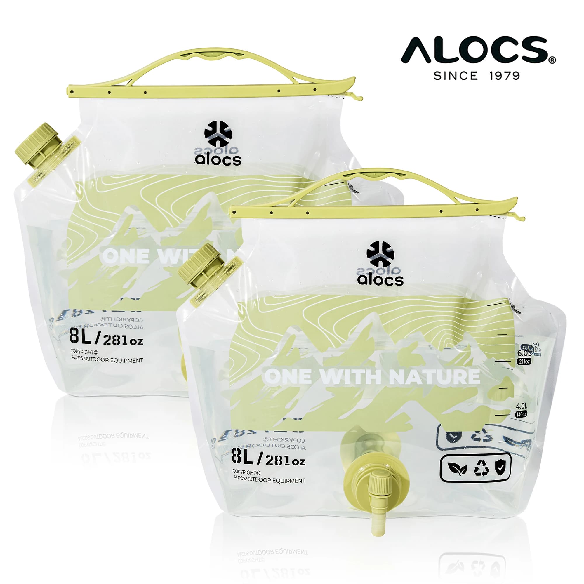 8L ALOCS Camping bag for water bladder hydration Container for folding water bag without BPA for excursions, trips, picnic