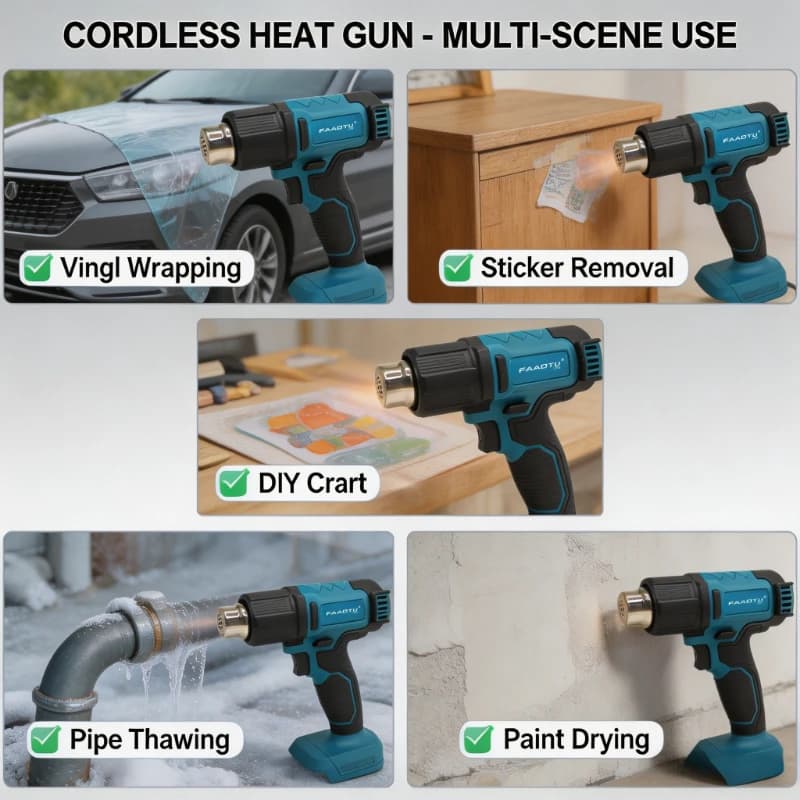 FAAOTU Cordless Heat Gun - Equal to MT Standard, Efficient for Crafts,Soldering &Repairs Compatible with MT batteries NO battery