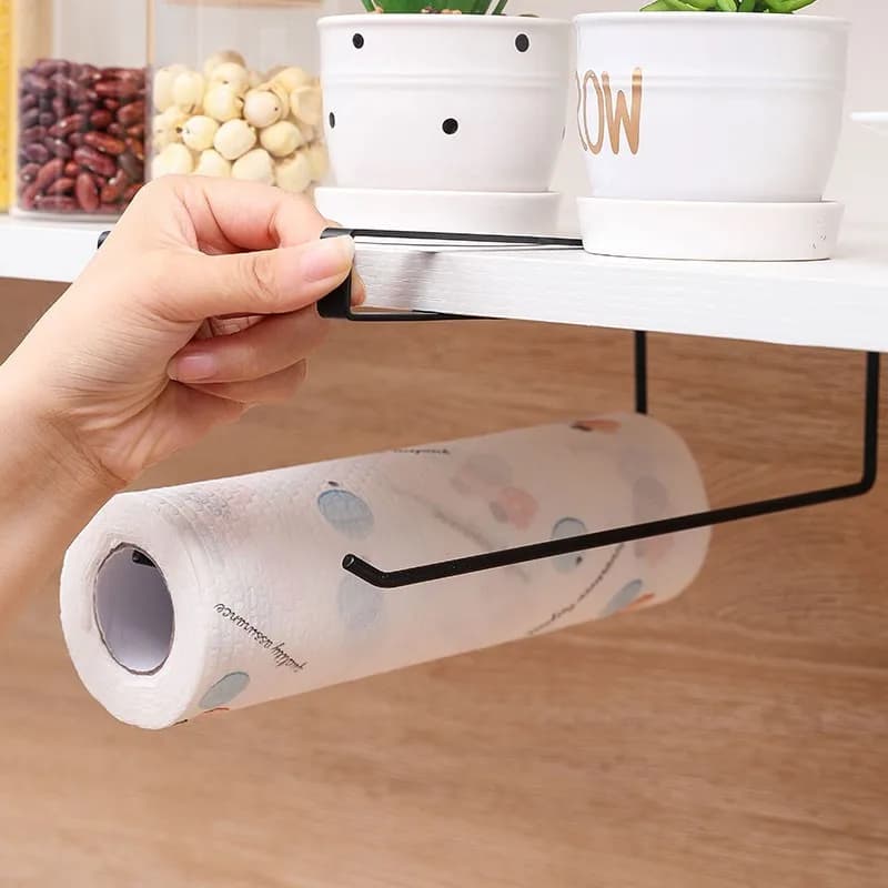 Porta fazzoletti da cucina porta asciugamani di carta senza perforazione porta carta igienica da appendere porta asciugamani gancio per porta dell'armadio da bagno