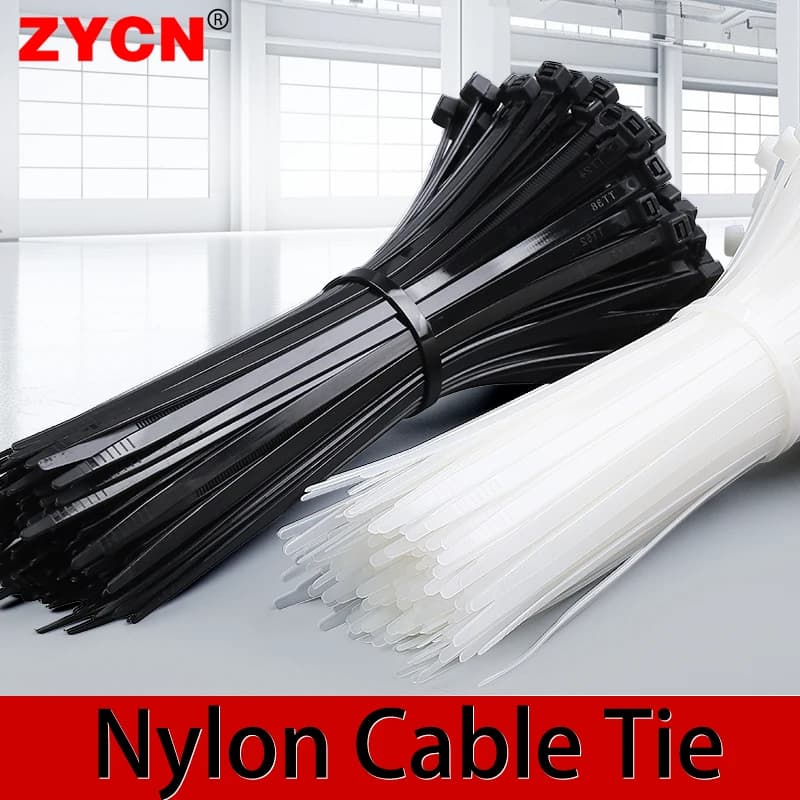 Fascette stringicavo in nylon 5x400mm autoserranti, larghe e spesse, in plastica, per organizzazione cavi, morsetti 3x150 4x300mm, all'ingrosso per ufficio
