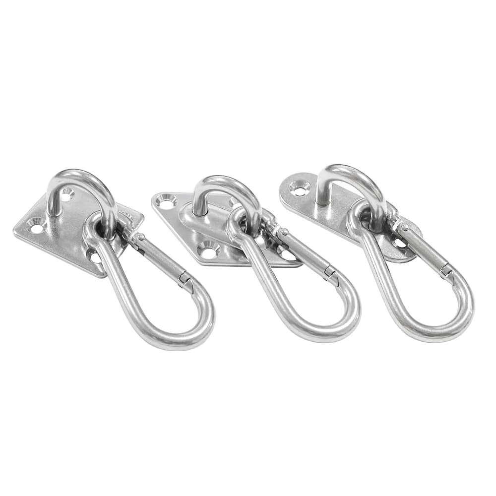 Ganci per piastra a occhiello in acciaio inossidabile 304 + ganci a scatto, anello a gancio per graffette Hardware con viti ed espansione in plastica, ganci a soffitto