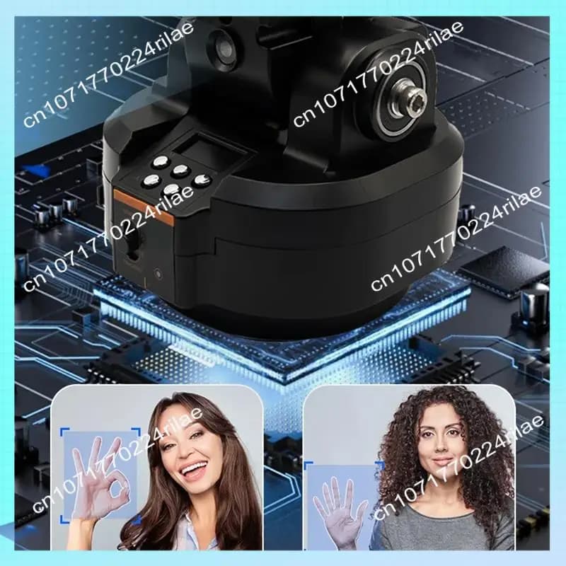 A17Z YT-2000 AI Testa panoramica rotante motorizzata intelligente Plastica nera + metallo per telefoni Fotocamere Trasmissione in diretta