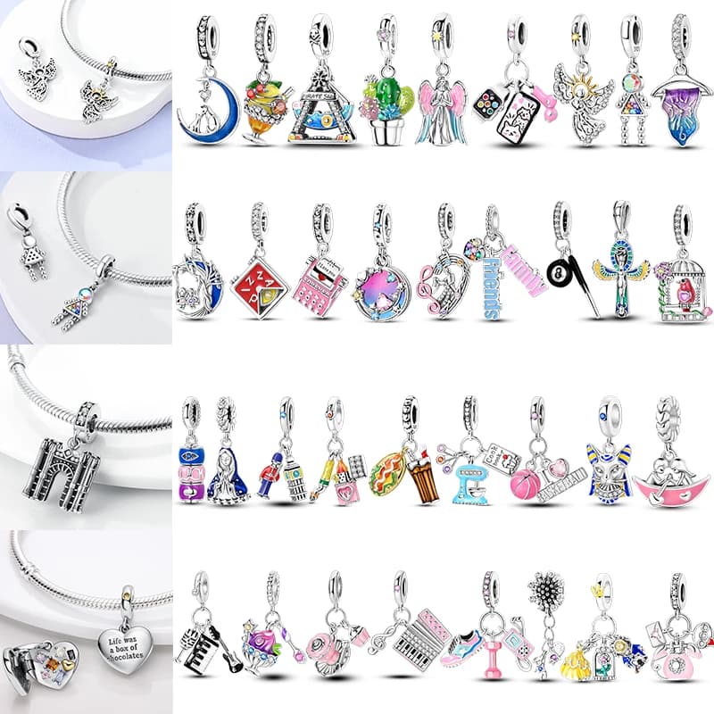 Silver Sterling 925, Brazilian Horse Shape Pendants, Carrot, Running Shoes, Handlebar, Auriculars, Original Gift for Mom, for Jewelry Creation
