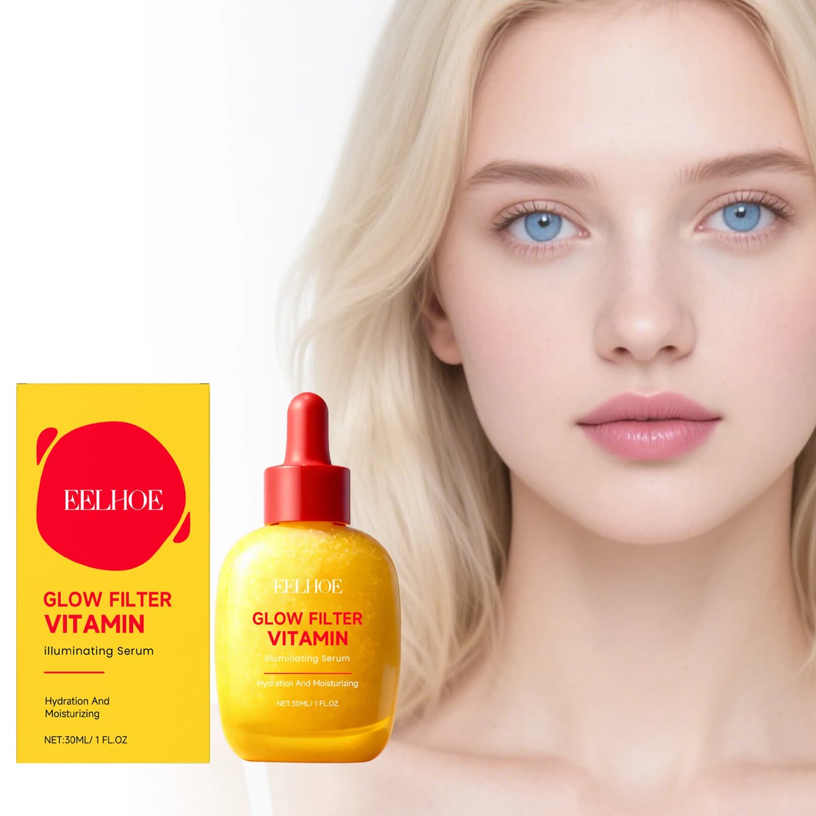 Vitamin C Illuminating Serum with Cherry Extract & Glycerin for Brightening Even Skin Tone, Hydrating Face Serum Daily Glow Care