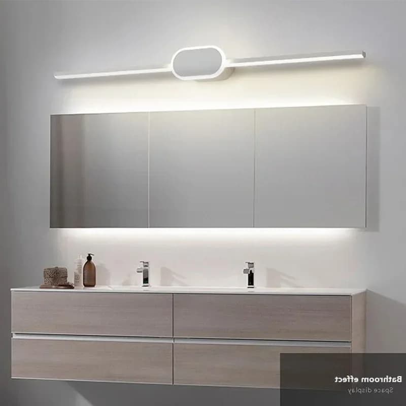 Lampada da parete per bagno moderna di lusso pop Lampada da specchio a striscia LED in alluminio bianco nero Lampada da bagno Lampada da bagno semplice a specchio da bagno