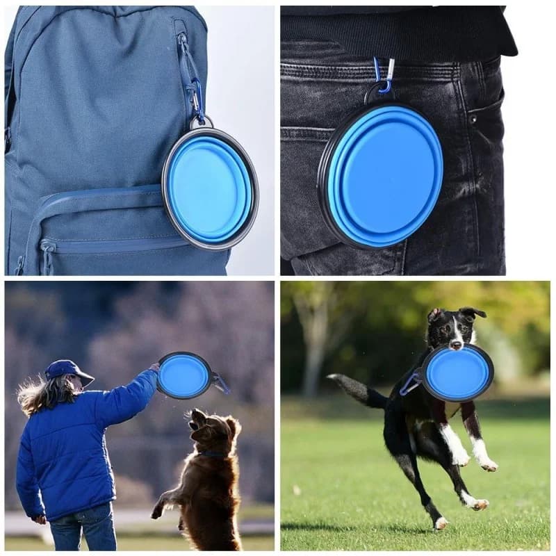 Ciotola Pieghevole in Silicone TPR per Animali Domestici, Portatile per Viaggi, Cibo e Acqua, Resistente e Richiudibile per Gatti e Cani, Ideale per Campeggio all'Aperto