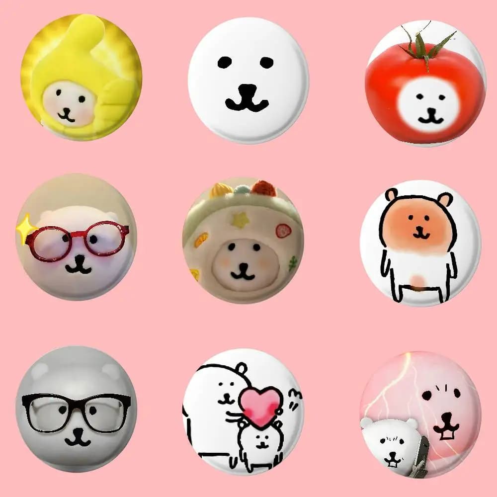 Simpatiche spille per badge Kawaii dei cartoni animati N-naganos per un amico, zaino, abbigliamento, accessori da collezione, regalo di gioielli