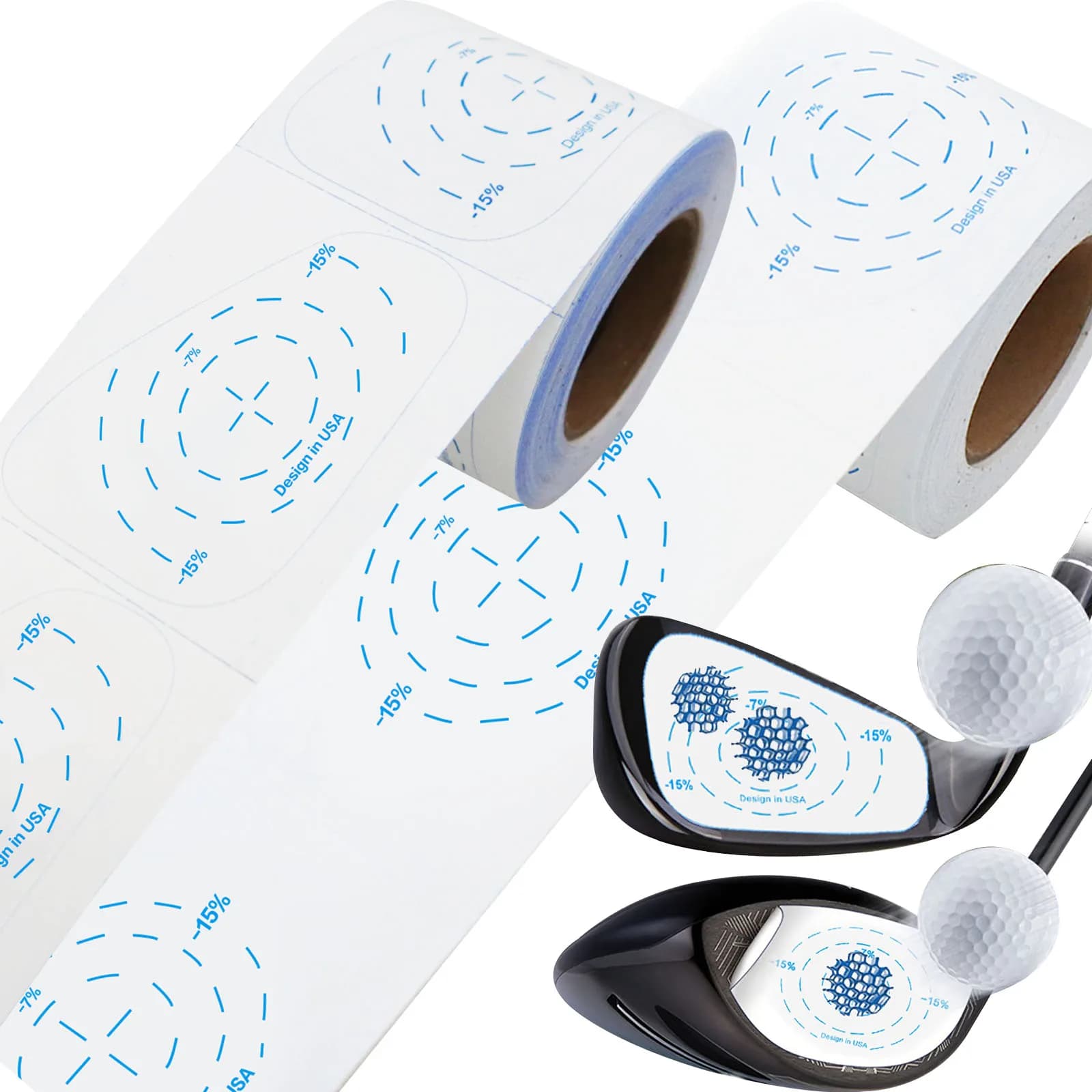 200 pezzi di nastro per impatto da golf, ausili per l'allenamento di grandi dimensioni per ferri da stiro, legni, registratore per colpire la palla, etichette per club di swing trainer