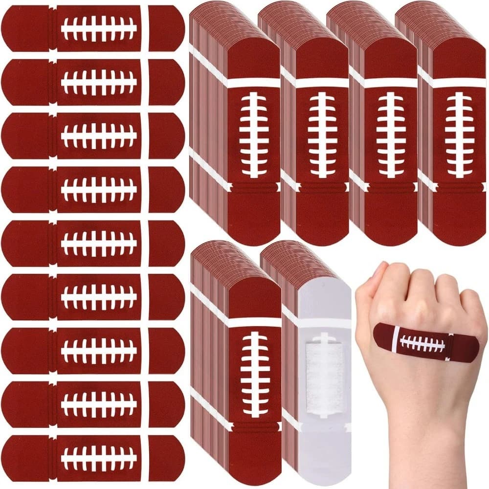 Set di 20 Palloni da Football Americano ‌ Cerotti Adesivi Impermeabili con Motivi, Bende Adesive in PE per Medicazione Ferite, Pronto Soccorso