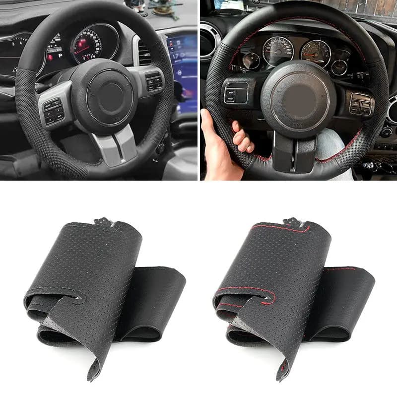 Coprivolante in pelle traforata per Jeep Wrangler Patriot Grand Cherokee Compass Liberty Coprivolante per auto Trim