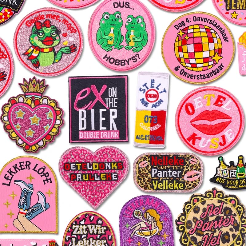 2026 Stile rosa Paesi Bassi Oeteldonk Emblema Toppe ricamate Rana Ferro sulle toppe per abbigliamento Uniforme Cucire ricamo Nuovo fai da te