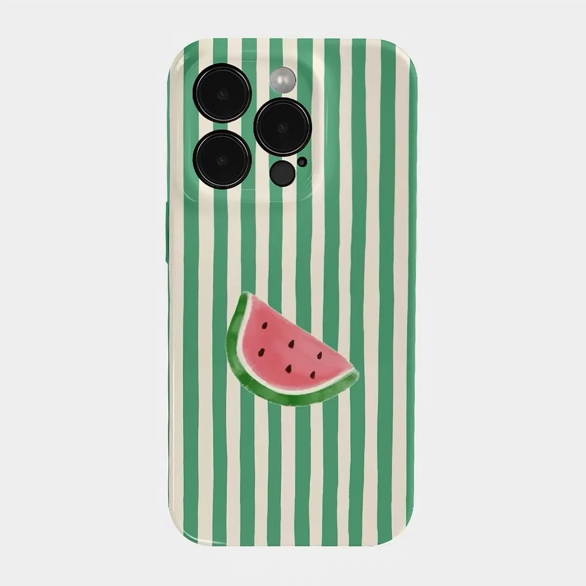 Green Striped Watermelon Phone Case for IPHONE 17 Air 16E 15 PROMAX 14 Plus 13 12 MINI 11 PRO 16Plus XR XS Acrylic Phone Cover