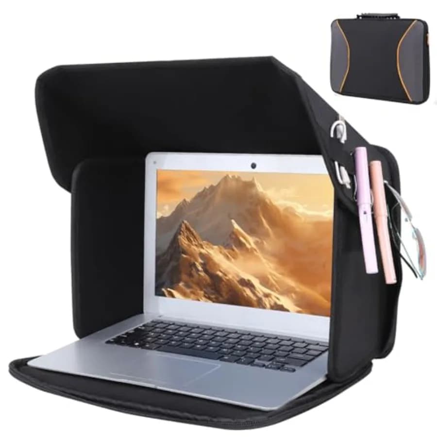 Parasole per Laptop, Schermo Anti-Riflesso e Privacy, Copertura Leggera per Laptop, Borsa Parasole per Lavoro all'Aperto, Protezione Portatile