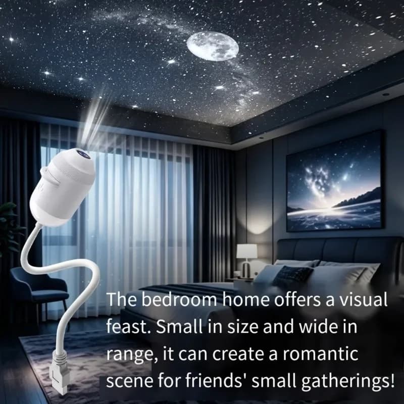 USB Mini Galaxy Star Projector Night Light With 3/6/12/24X Slides Two In One For Car Interior& Home Decor