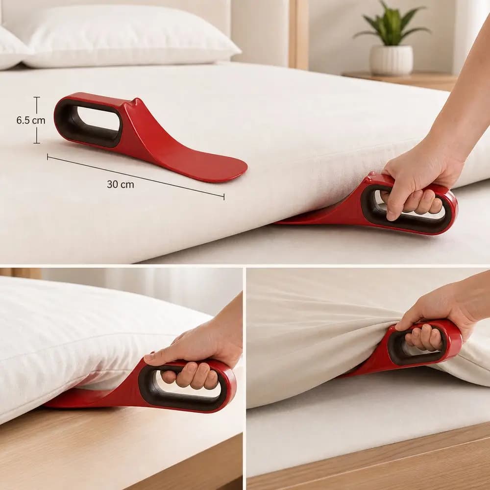 Durable 3-IN-1 Bed Lifter Tool Ergonomic with Hair Removal Bed Sheet Changer Efficient Portable Sheet Changing Tool Home Use